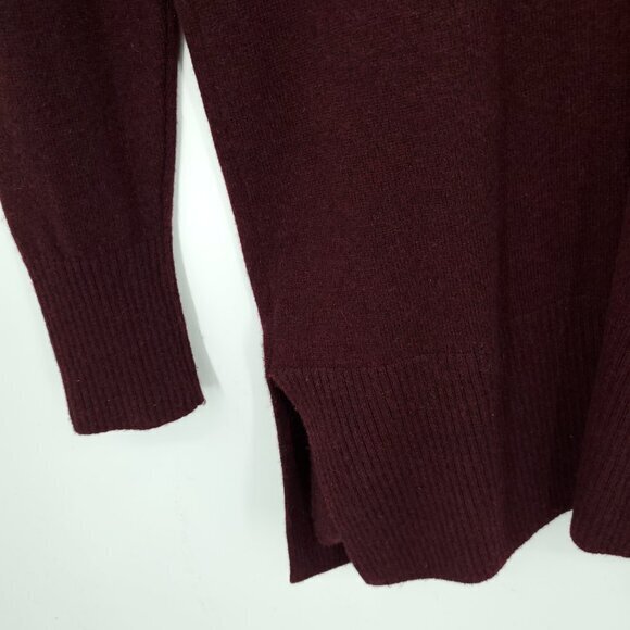 L.L. Bean 100% Cashmere Open Front Patch Pocket Cardigan PS Maroon/Burgundy Red - Picture 12 of 14